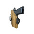 Dara Concealment OWB Holster, a low-profile, tan colored, outside-the-waistband holster for concealed carry.
