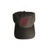 DARA UNSTRUCTURED DAD HAT in dark gray with red embroidered logo on front by DARA.