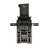 DBL1 attachment, adjustable belt size, black metal device with MOLLE webbing compatibility.