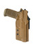 DARA OWB Holster for Glock43, outside the waistband pistol holster, best kydex holster, tan color.