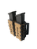 DARA Auto Retention Double Mag Carrier, tan with black accents, for pistol magazines and gun clips.