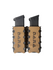 DARA Auto Retention Double Mag Carrier, tan, with black pistol magazines, OWB double mag pouch.