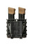 DARA Auto Retention Double Mag Carrier, black, with tan magazine holders, universal double mag pouch.