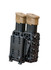 DARA Auto Retention Double Mag Carrier with two tan pistol magazines, black durable material, OWB design.