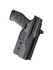 DARA OWB Paddle Holster, black kydex paddle holster for outside waistband carry with belt attachment.