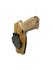 DARA OWB Paddle Holster in tan kydex, outside waistband carry, belt holster with paddle attachment.