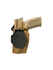 DARA OWB Paddle Holster in tan kydex with black paddle attachment, outside waistband carry.