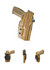 DARA OWB Paddle Holster in tan kydex, outside waistband carry with adjustable retention and paddle attachment.