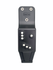 Dara Drop Offset Attachment, a black drop offset holster component from Dara Holsters with hardware.