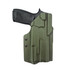 DARA Light bearing OWB Holster in olive green, TLR-1, SureFire, Olight compatible, laser bearing.