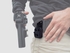 DARA ALQD Receiver Auto Locking Quick Disconnect holster attachment on a person's waist.