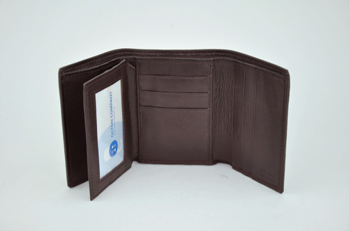 Soft Lambskin Leather Tri-Fold Wallet with Flap
