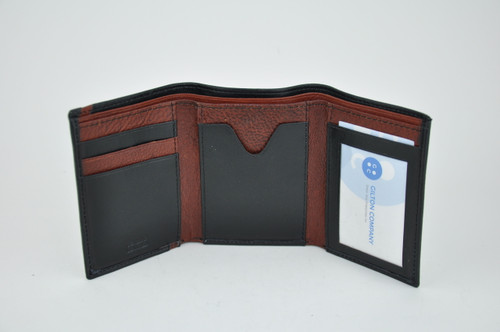 Soft Lambskin Leather Trifold Two-Tone Striped