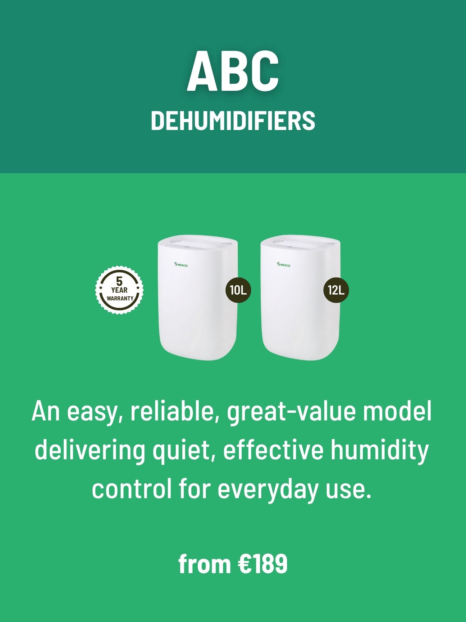 Meaco ABC Dehumidifier Range Ireland