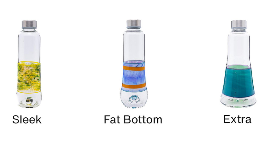  Custom Made Glass Water Bottle Designed by You, Built by Us with Butter Color