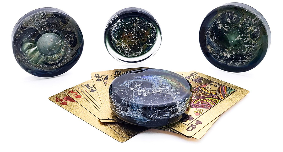 Glass Poker Card Guard or Protector Cremation Urn Keepsake