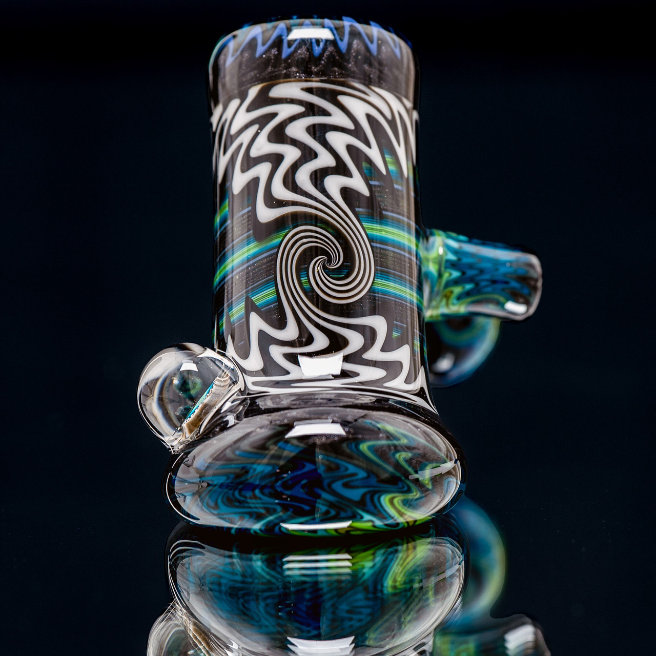 Flower Pipe - Wig Wag Hammer Pipe with UV Accents by Andy G. #452