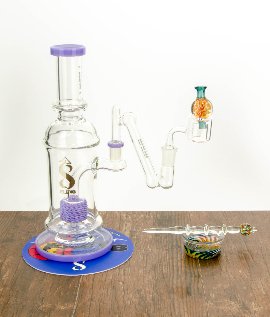 Dab Bundle Including Rig, Banger, Dabber, Carb Cap, Mat and Drop Down