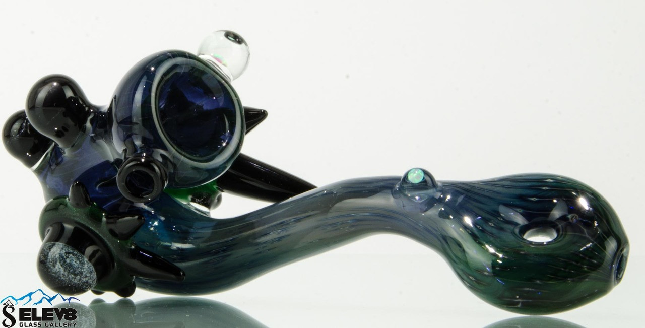 Fritted Glass Wizard - 6 Bubble Trap Fritted Sherlock Bubbler -SmokeDay