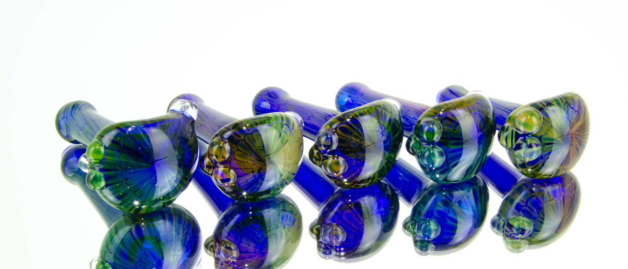 Silver and Gold Fumed Spoon Pipe by Lame P. Glass - Elev8