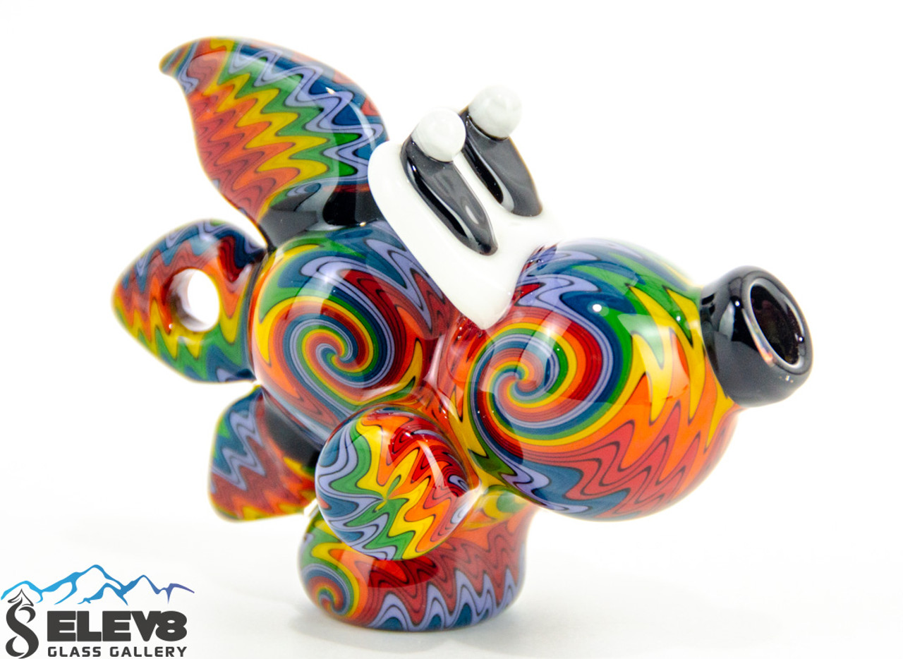 Rainbow Yoshi Head Pendant Pipe by Lee Machine Glass #364 - Elev8