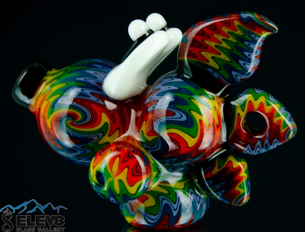 Rainbow Yoshi Head Pendant Pipe by Lee Machine Glass #364 - Elev8