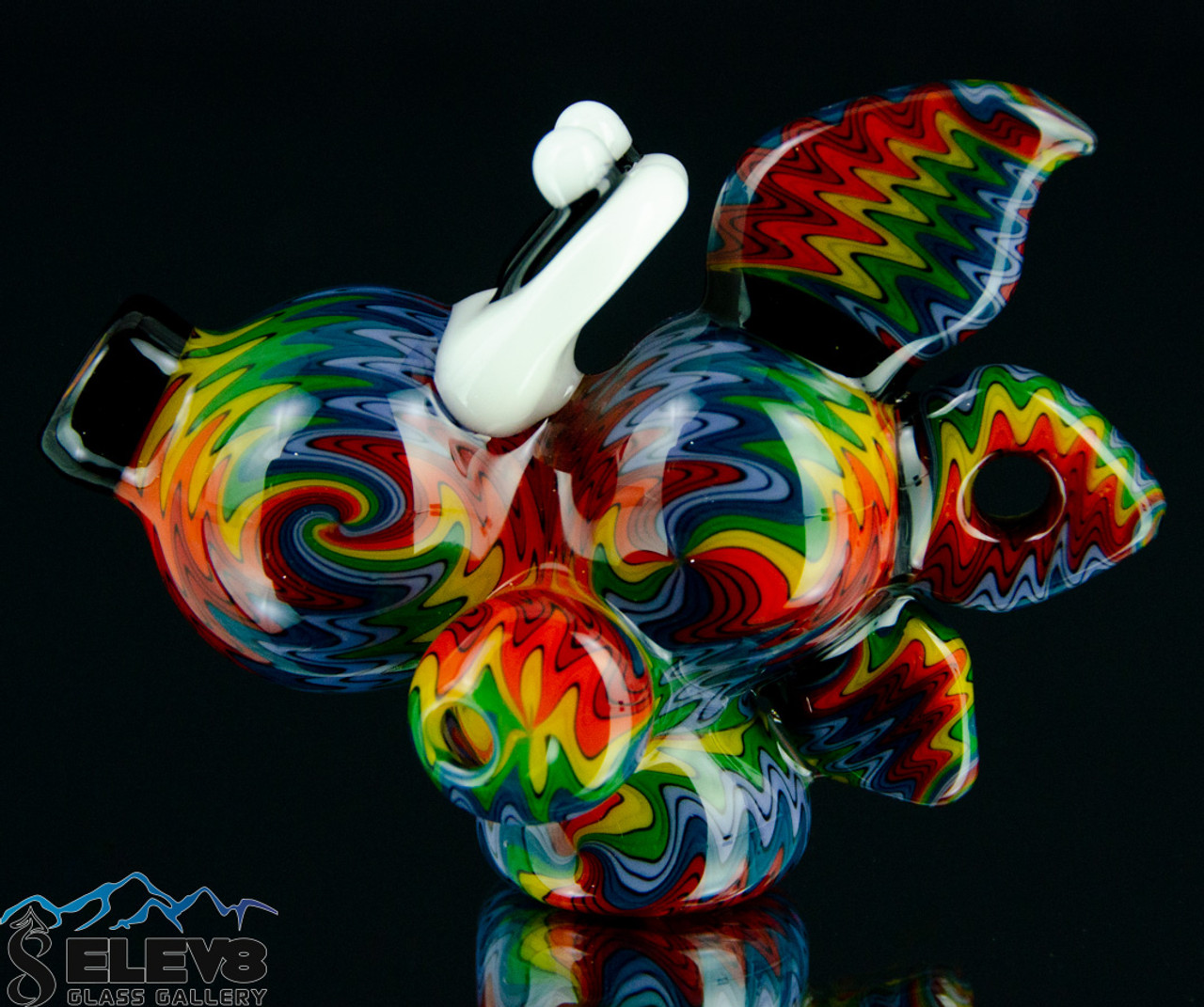 Rainbow Yoshi Head Pendant Pipe by Lee Machine Glass #364 - Elev8