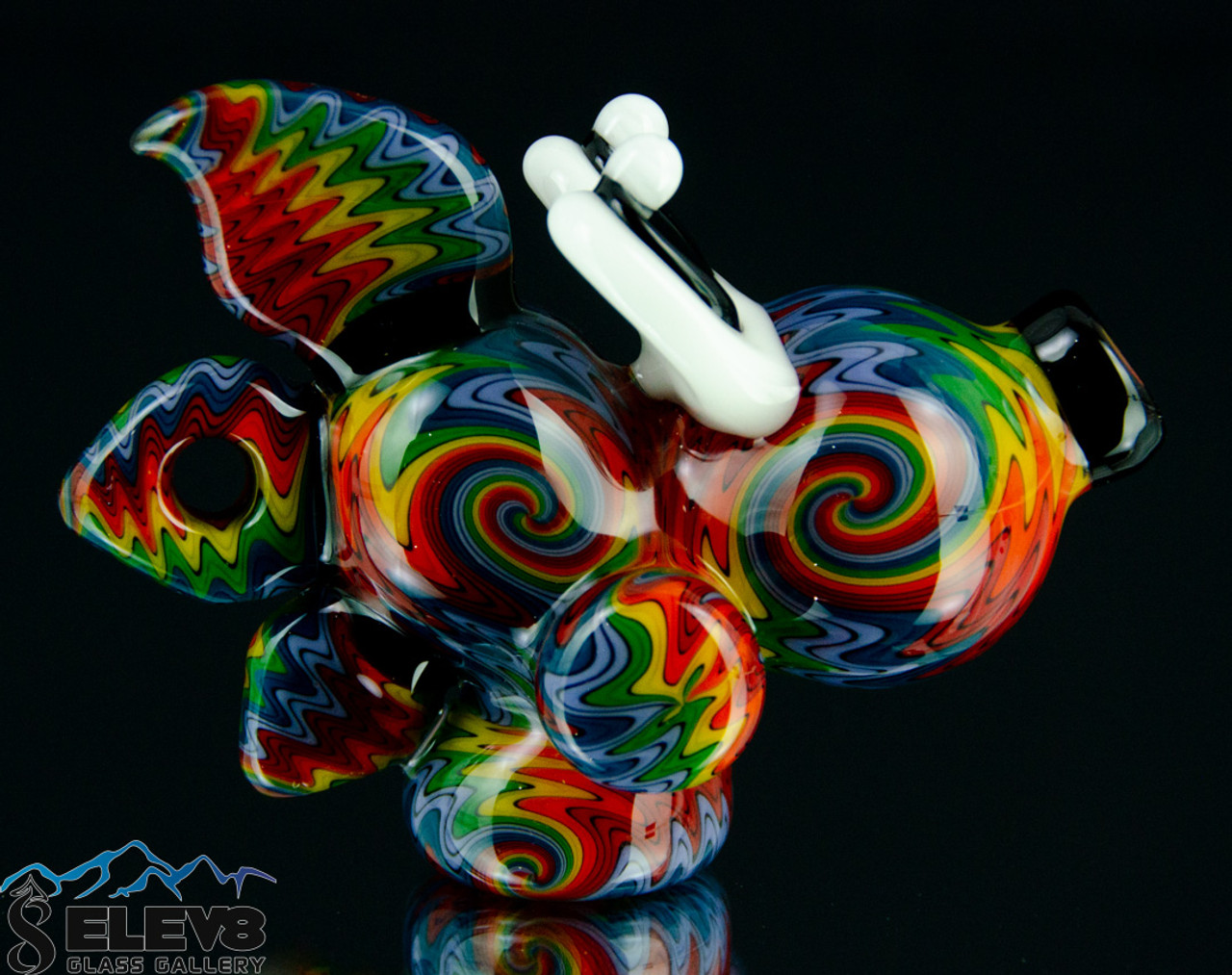 Rainbow Yoshi Head Pendant Pipe by Lee Machine Glass #364 - Elev8