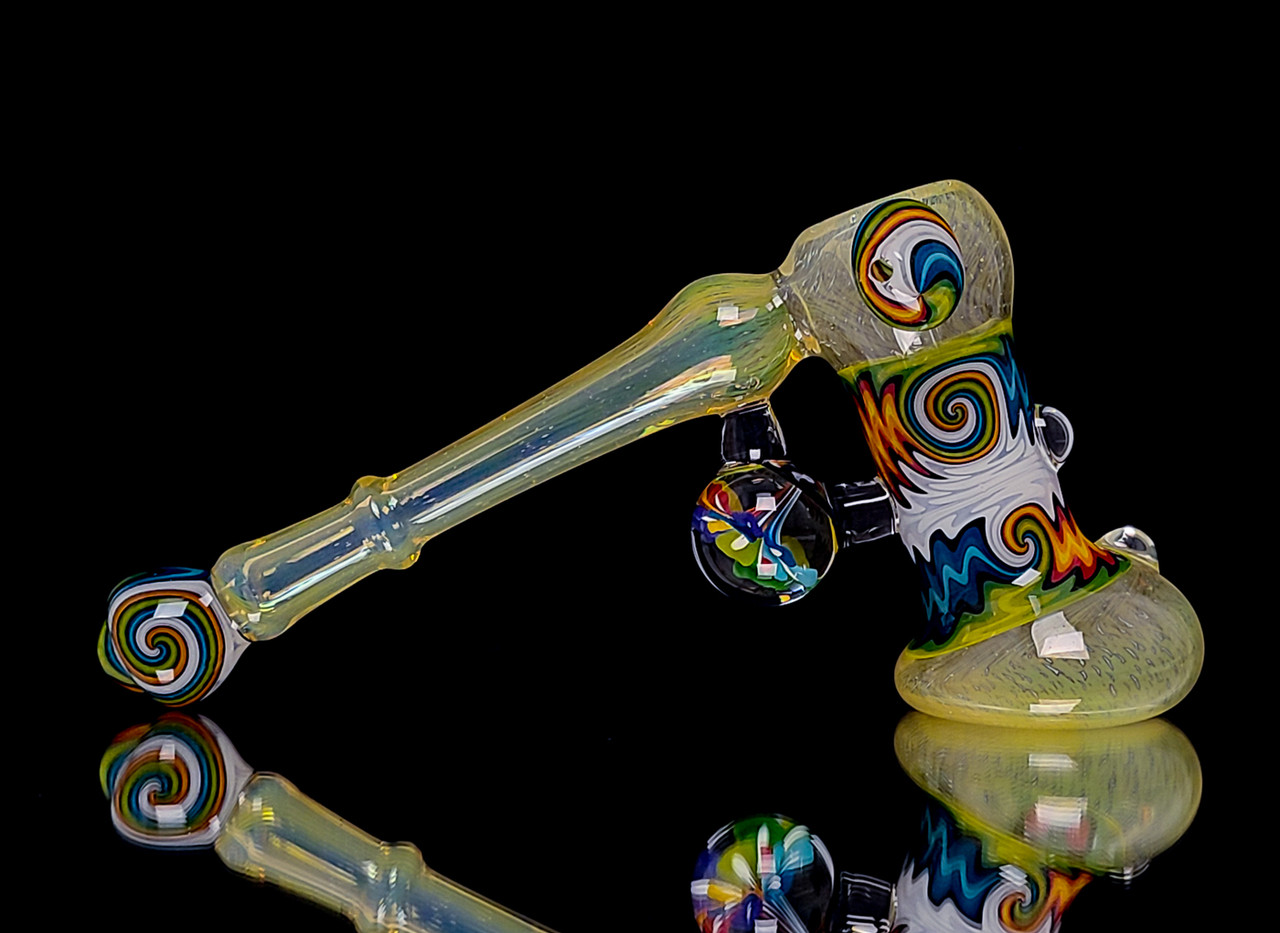 Bubbler Water Pipe - Fumed Hammer Bubbler with Wig Wag by