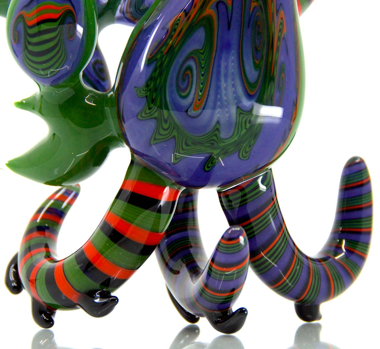 Glass Pipe 3 silver fumed octopus