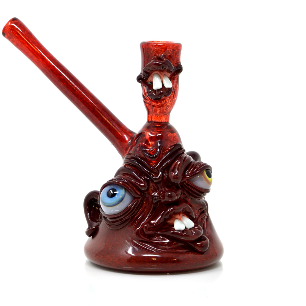 赤目天使　Double Dip Super Glow D24: Psycho Elev8 Presents: Red Beaker Face Dab Rig by Zii Glass #122