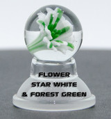 Forest Green and Star White Flower Marble