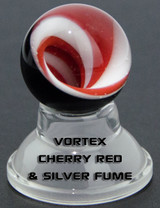 Cherry Red and Star White Vortex Marble by Elev8 Premier Glass