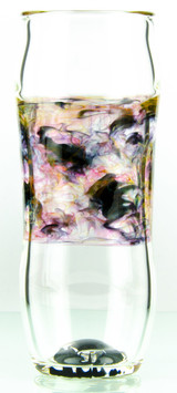 Marbled Beer Glass with Gold, Silver & Black