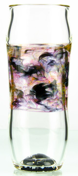 Marbled Beer Glass with Gold, Silver & Black