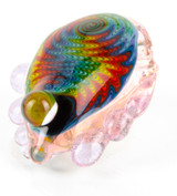 Pink Alien Skin Rainbow Wig Wag Pendant with Opal by Steve Kelnhofer #12