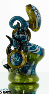 Heady Bubbler with Alien Skin, Wig Wags & Galaxy Marble #15