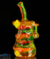 Collaboration Tikki Head Dab Rig by Don Chile Ortega and Davey Cakes Glass#281