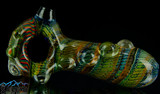 Fumed cobalt Trippy tech pipe  by Steve Kelnhofer #145