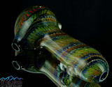 Fumed cobalt Trippy tech pipe  by Steve Kelnhofer #145