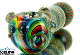 Fumed cobalt Trippy tech pipe with some skittles window  by Steve Kelnhofer #146