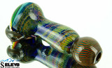 Fumed Cobalt & Trippy tech pipe with wig wag window & more trippy techwindow  by Steve Kelnhofer #148