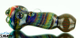 Fumed Cobalt & Trippy tech pipe with wig wag window & more trippy techwindow  by Steve Kelnhofer #148