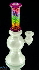 White Satin Millie Slice Glass Liquid Arts Rig #306