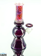 Gold Amethyst over White Satin Millie Slice Glass Liquid Arts Rig #307