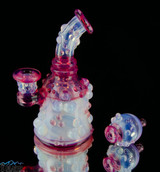 White & Pink Gill Perc Mini tube by Kaleb Folck  #370