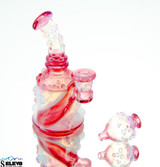 White & Pink Gill Perc Mini tube by Kaleb Folck  #370