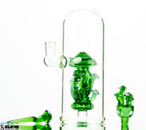 Thick Green Mushroom Cluster Rig by Charli Glass #400