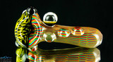 Trippy Tech, UV Marble, Black & Yellow Wigwag Spoon by Steve Kelnhofer #196