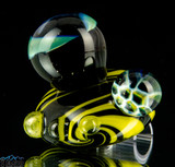 Black and Yellow Vortex Custom Knob by Steve Kelnhofer #306